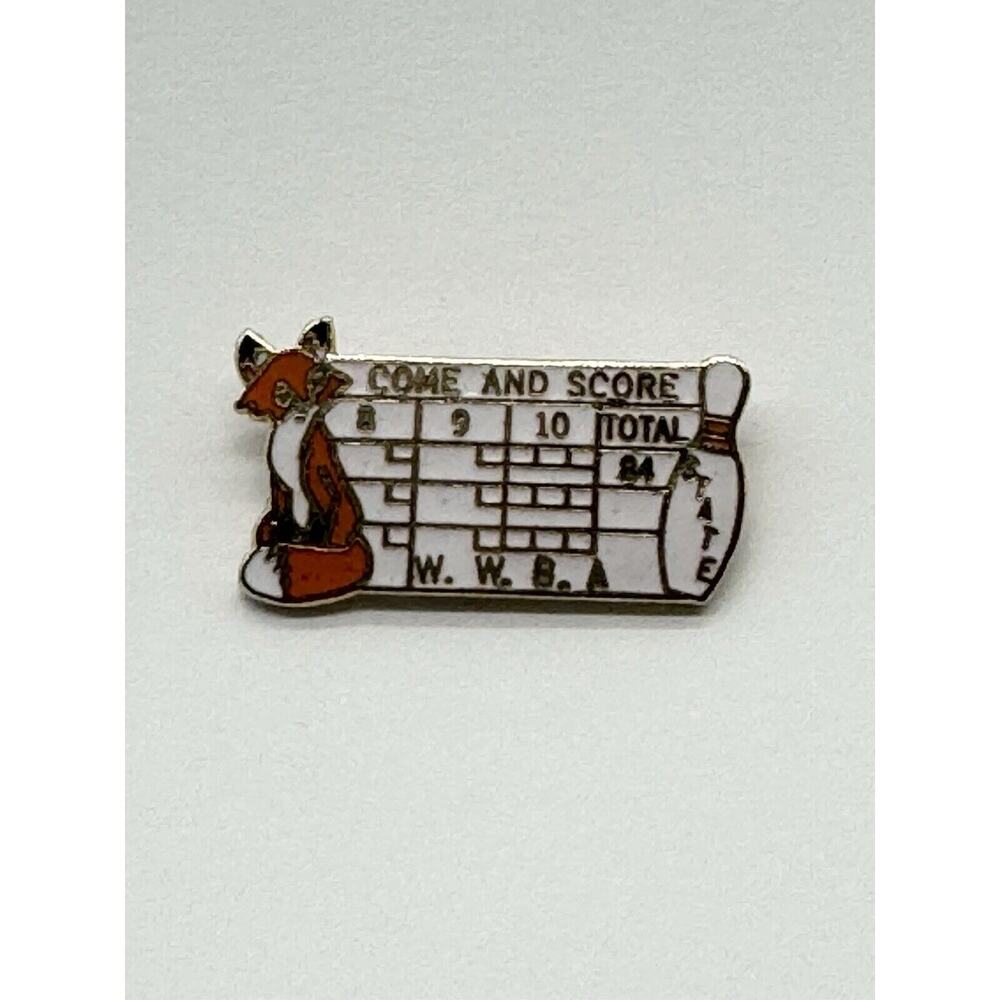 Vtg WWBA Come & Score Bowling Women‎ League Lapel Hat Pin